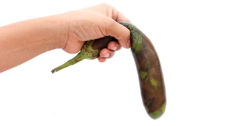 ochabnutá zelenina symbolizuje škodlivé potraviny pre potenciu